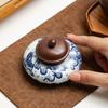 Сине-белый фарфоровый поднос Круглая подставка-крышка в форме пончика Поднос для чайной чашки Паллета Аксессуары для украшения дома в китайском ретро-стиле