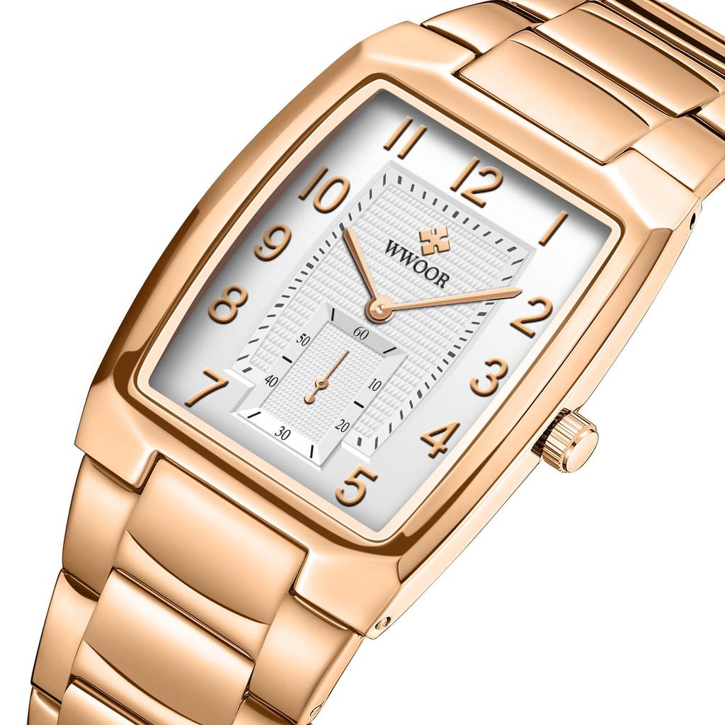 WWOOR New Gold Women Watches Creative Steel Women's Bracelet Wrist Watches Ladies Square Waterproof Watch