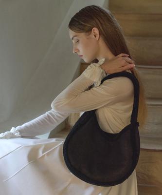 Maison246 Genuine Shearing Hobo Bag Black