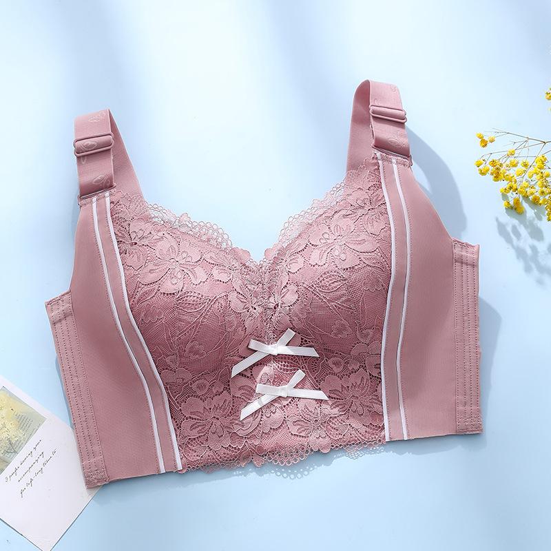 Женское нижнее белье большого размера с регулируемой чашкой, собранное на груди, чтобы предотвратить обвисание, большая грудь, небольшой летний тонкий бюстгальтер
