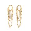 GEMCHIC Women's Stainless Steel Multi-Layer Chain Tassel C-Shape Earrings Fashion Design Trendy Ear Jewelry