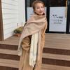 Elegant Women's Cashmere Scarf Thickened Winter Neck Warmer Soft Checkered Scarf  Daily