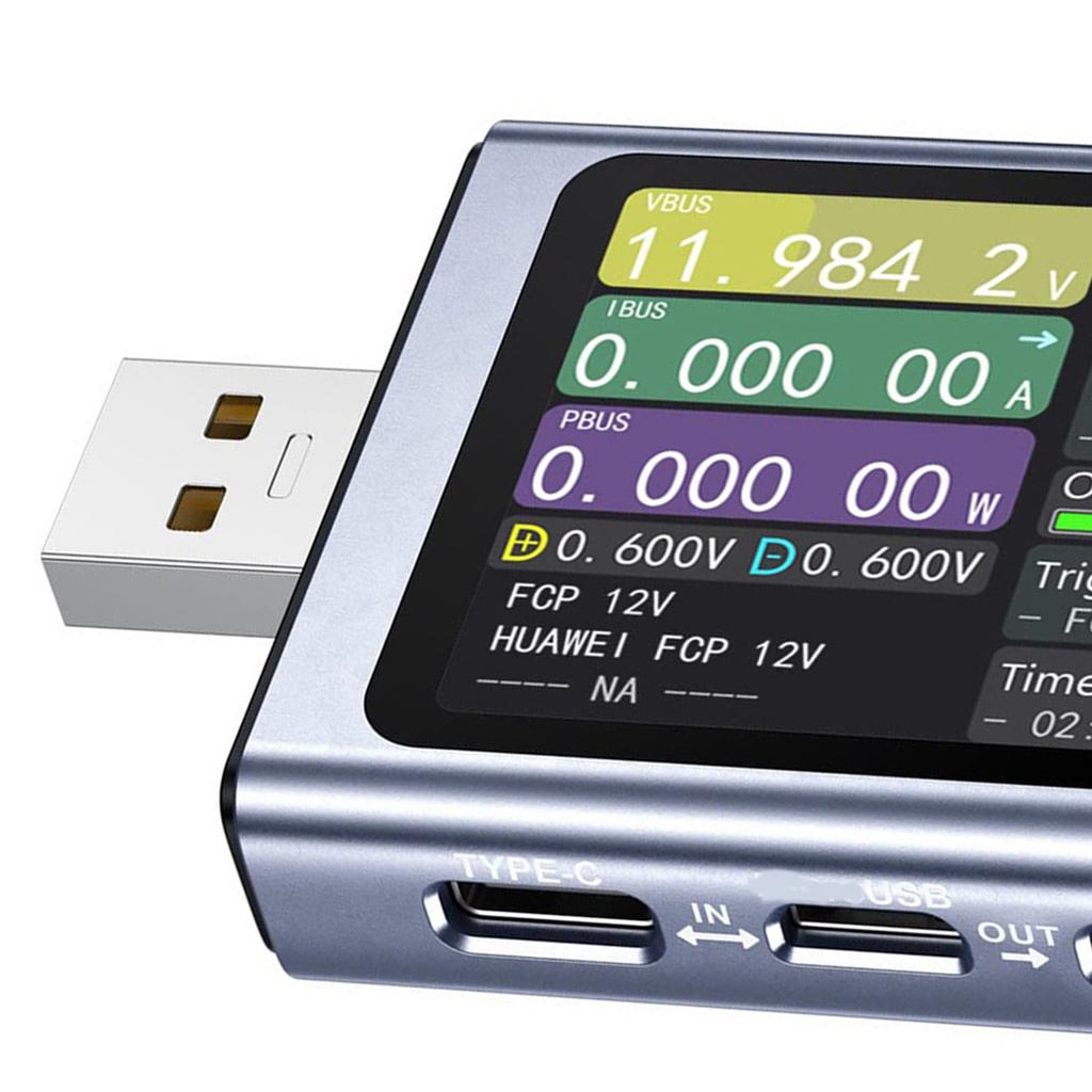 USB Voltage Current Meter 4‑28V 0‑7A 0‑140W LCD Display Type C Fast Charging Tester for PD2.0 PD3.0 QC2.0 QC3.0
