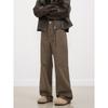 Брюки деним Kisko Waste Soil Style коричневого цвета мужские широкие женские свободные прямого кроя ретро хип-хоп повседневные брюки Майяр