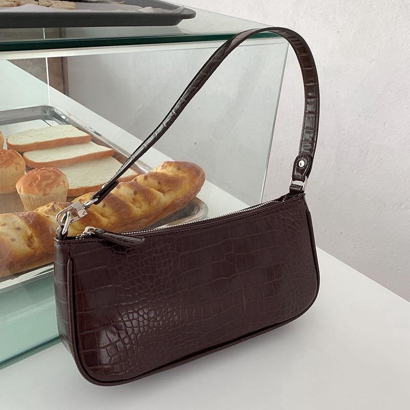 IELGY Hand Bag French Small Design Bag Retro Baguette Bag Crocodile Pattern Handbag Lady