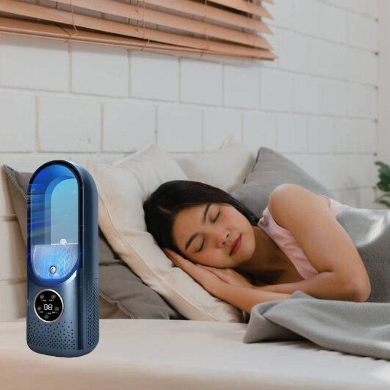 Stylish Home Dorm Office Desk Usb Cold Air Fan With Humidification Silent Timer Air Conditioner