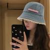 Y2K Denim Bucket Hat Bow Tie Bow Sunscreen Hat Fashion Lace Fisherman Hat  Travel