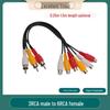 AV-кабель Lotus Head 1-to-2: 3 штекера RCA на 6 гнезд для подключения DVD/TV