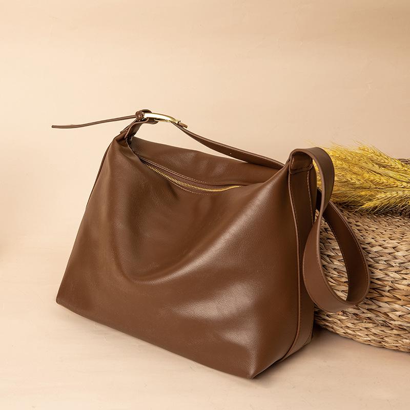 Women's bag, large crossbody bag, large capacity shoulder bag, soft leather, versatile, soft and minimalist style, 2024 new tote bag