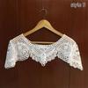 White Elegant Knit Dress Lace Crochet Shawl Wraps Bridal Hollow Out Cover Up Women Summer Sun Protection False Collar Cape