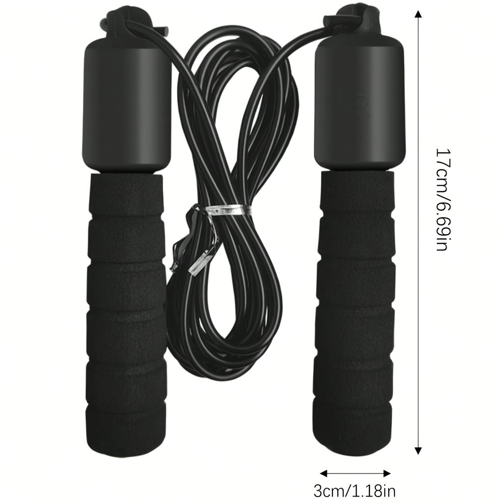 1Pc Black Fitness Jump Rope, Suitable For Indoor And Outdoor Exercise, Enhances Cardiovascular Health And Burns Calories, Ideal For Home, Gym