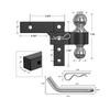 Aluminum Trailer Hitch with Adjustable Arm Fast-Release Double Ball