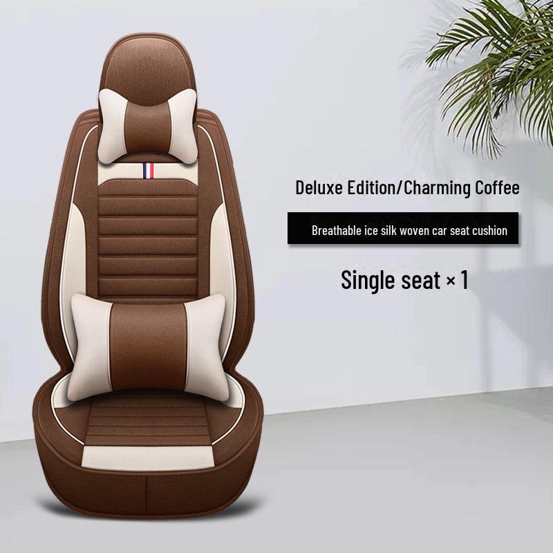Льняной чехол на сиденье автомобиля: Новый стиль, Four Seasons, полноразмерная подушка для сиденья. Универсальная посадка.