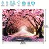 Яркий фон для фотосъемки с цветами сакуры - очаровательная розовая аллея цветов, изготовленная из прочного полиэстера