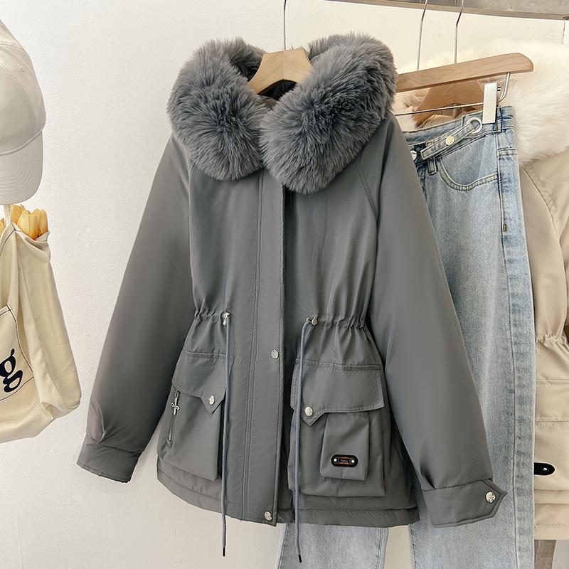 Новый женский короткий худи-свитер, хлопковая куртка с капюшоном для зимы, утолщенная хлопковая куртка