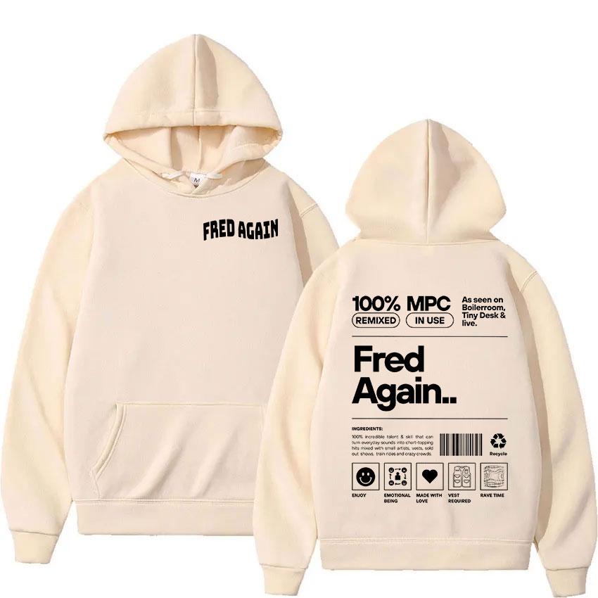 Fred Again Music Album Print Hoodie Men Women Hip Hop Fashion Pullover Sweatshirt Casual Long Sleeve Oversized Hooded Streetwear