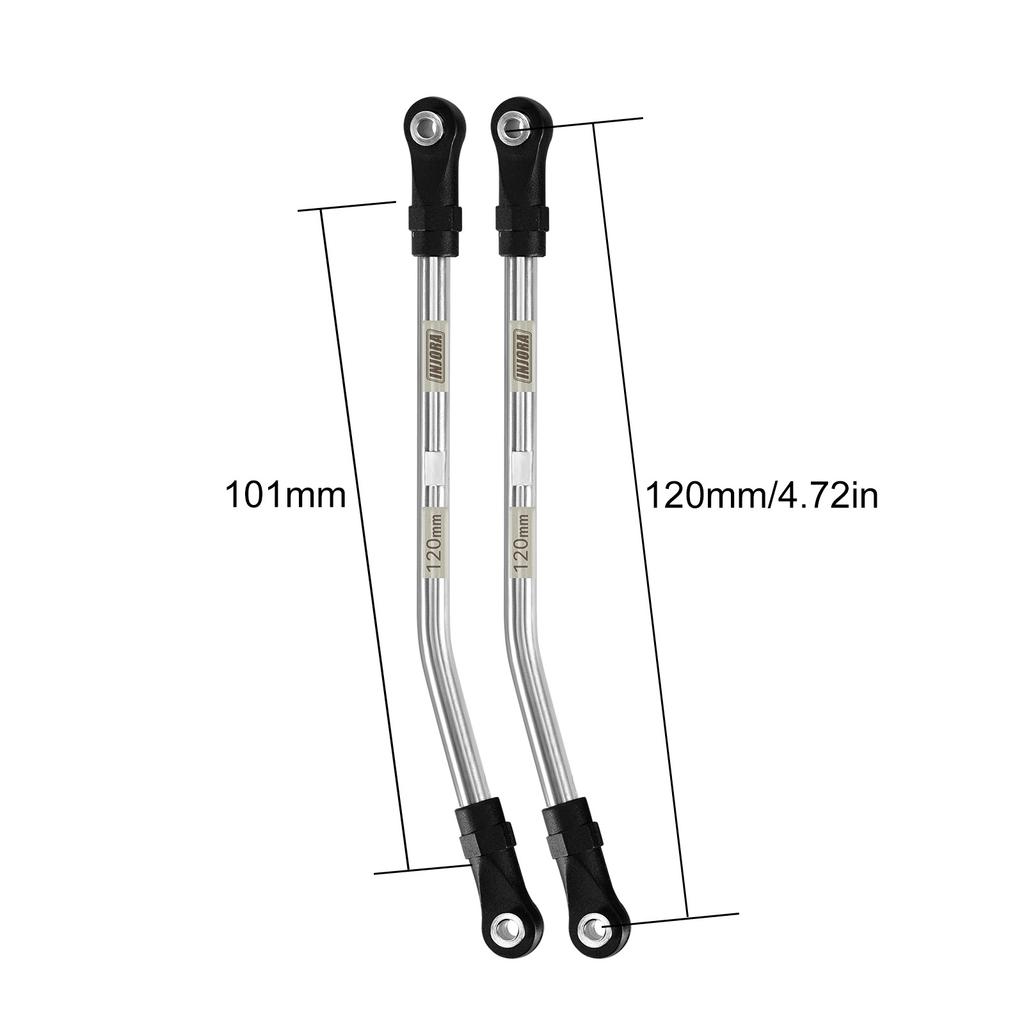 Injora Stainless Steel High Clearance Links With Rod Ends For 110 Rc Crawler Car Trx4 Scx10 Ii Scx10 Iii Vs4-10