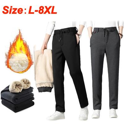 Мужские кашемировые брюки из овечьей шерсти, спортивные штаны, повседневные утепленные брюки, зимние