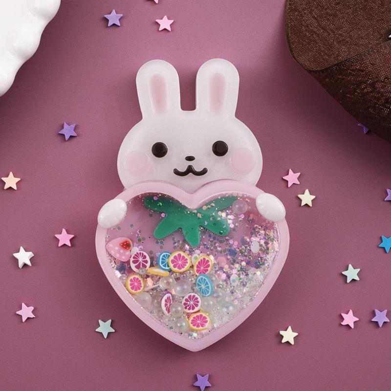 Crystal Resin Animal Molds Adorable Shaker Pendants Silicone Moulds with Cute Bear and Heart Shape