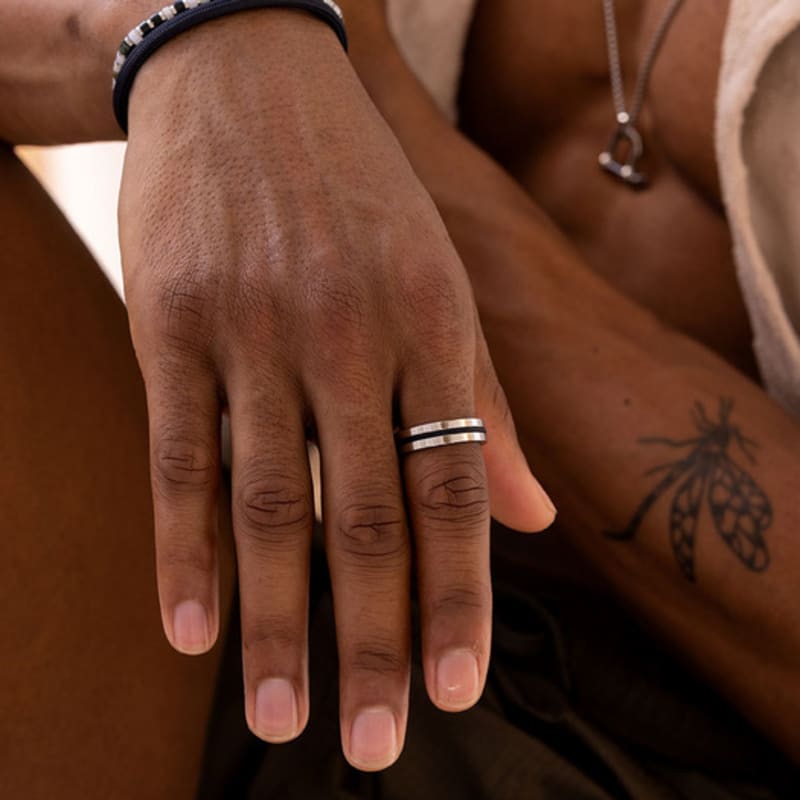 PIG & HEN Nabak 6 Ring - Navy X Silver