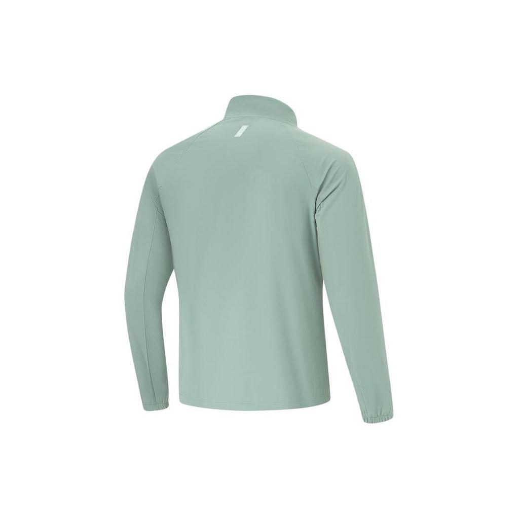 Li-Ning Fitness Series Solid Color Stand Collar Ice Feel Slim Fit Sports Jacket Men Jacket Lake-Green AFDU415-3