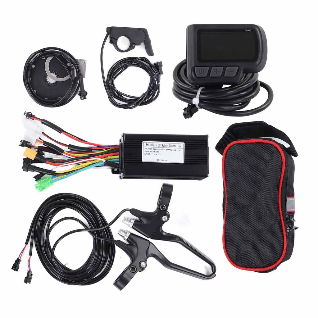 Bike Lithium Conversion Kit with 26A 3 Mode Controller EN06 Panel Brake Grip Thumb Throttle PAS Line for DIY