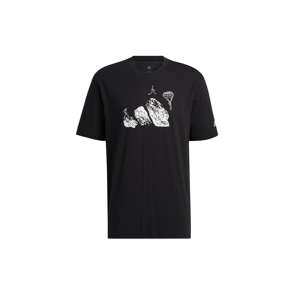 adidas Jump Gfx Графический принт Свободная футболка Мужские топы Черный H20795