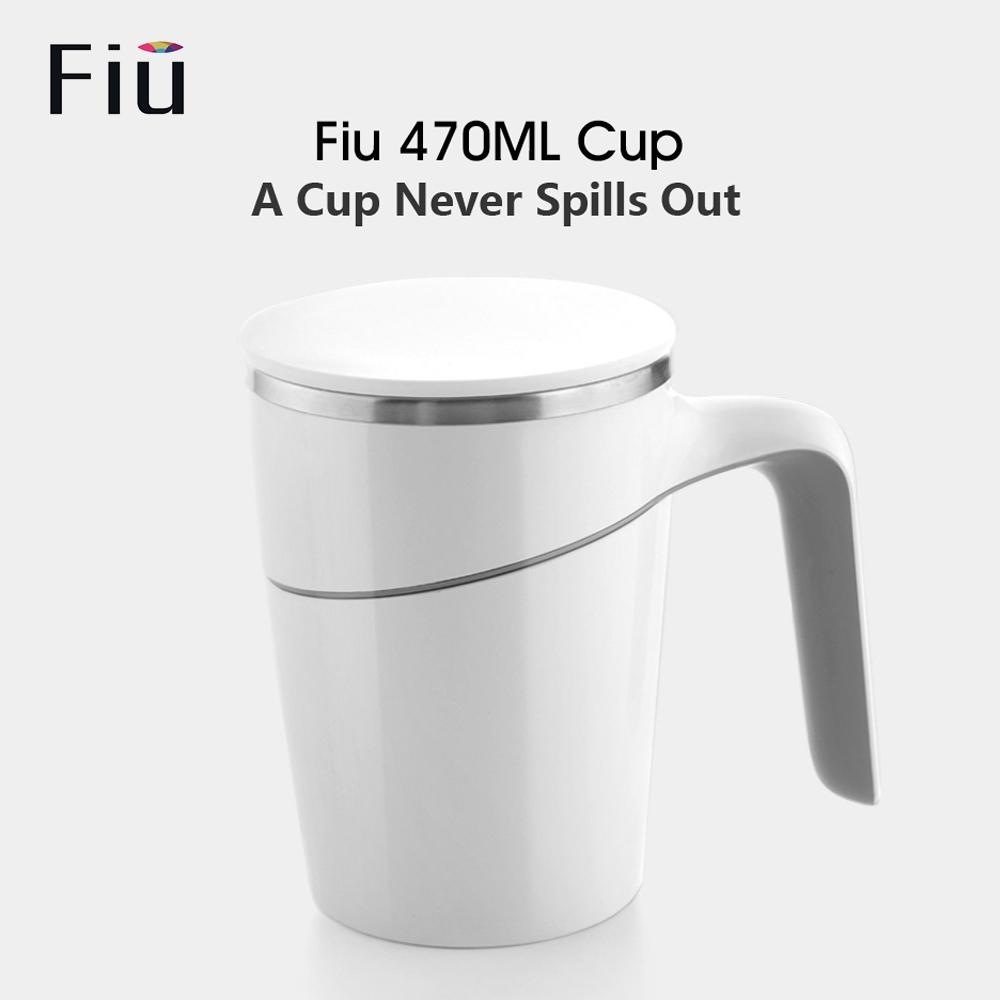 Fiu 470ml Elegant Non-fall Insulation Suction Water Tea Coffee Cup Mug White Innovation Magic