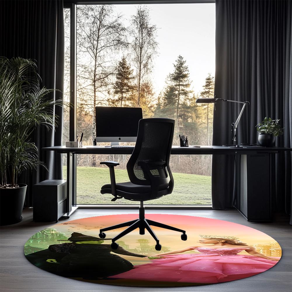 Wicked Printed Round Rug Carpet Chair Rug Area Rug Entryway Doormats,for Office Chair Living Room Bedroom Kitchen Room.