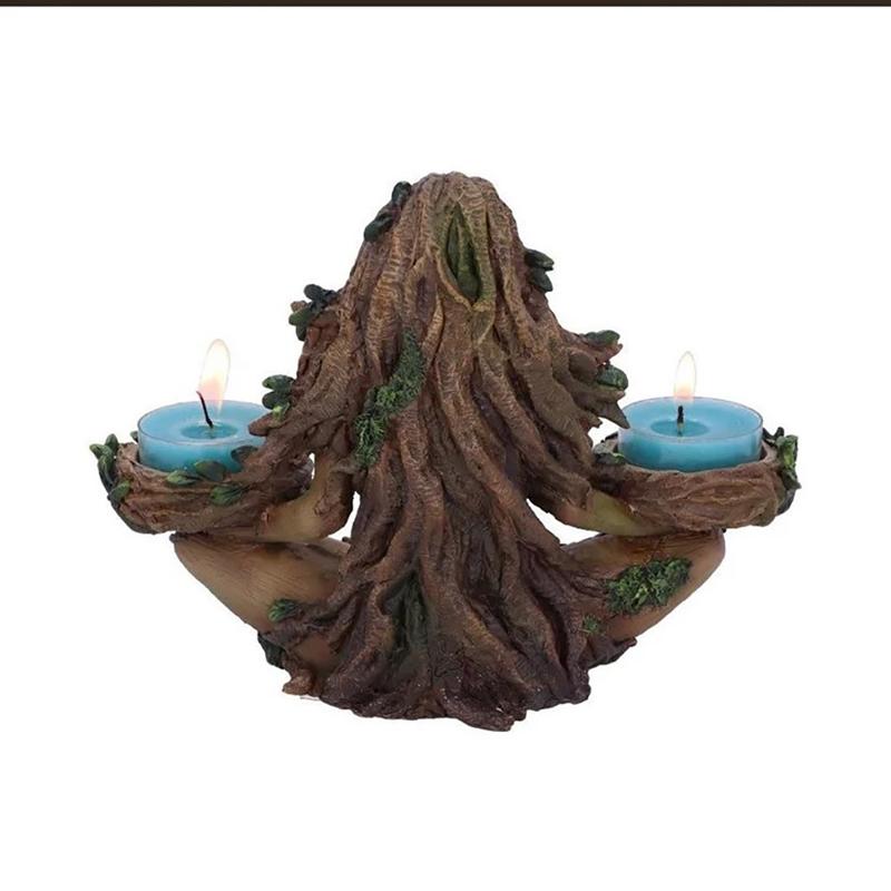 Смола Защитник Леса Баланс Природы Подсвечник Богиня Женская Подсвечник Орнамент Фигурка Статуэтка Домашний Декор Подарок