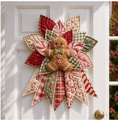 2026 DIY Sewing Kit Christmas Door Hanging Wreath Quilted Fabric DIY Handmade Christmas Tree Holiday Craft Home Decoration Gifts