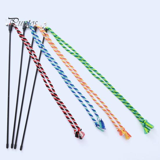 Игрушка-палочка для дразнения кошек, устойчивая к укусам, с колокольчиком. Котенок играет в интерактивные игрушки-дразнилки, плетеные вручную из хлопковой веревки, аксессуары для домашних животных.