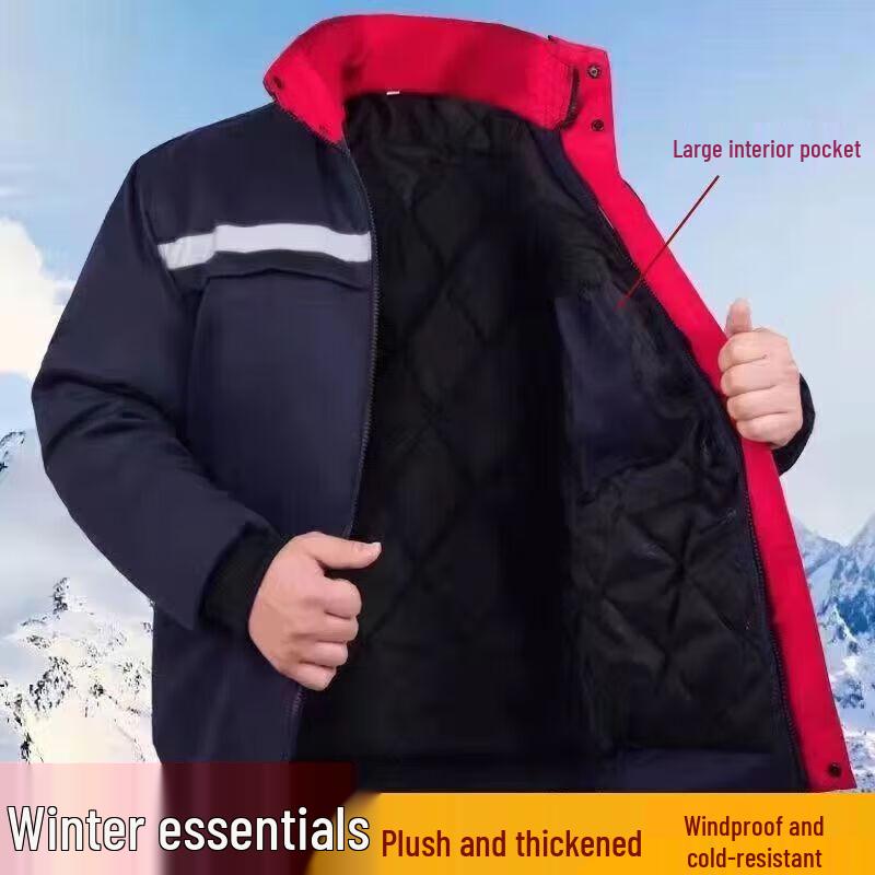 Junyuanxingchen Осенне-зимняя флисовая утепленная теплая рабочая куртка