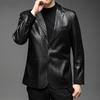 New Leather Suits, Casual Black Men's Leather Jackets, Spring and Autumn Suits, Fashionable Suits, Men's Leather Jackets