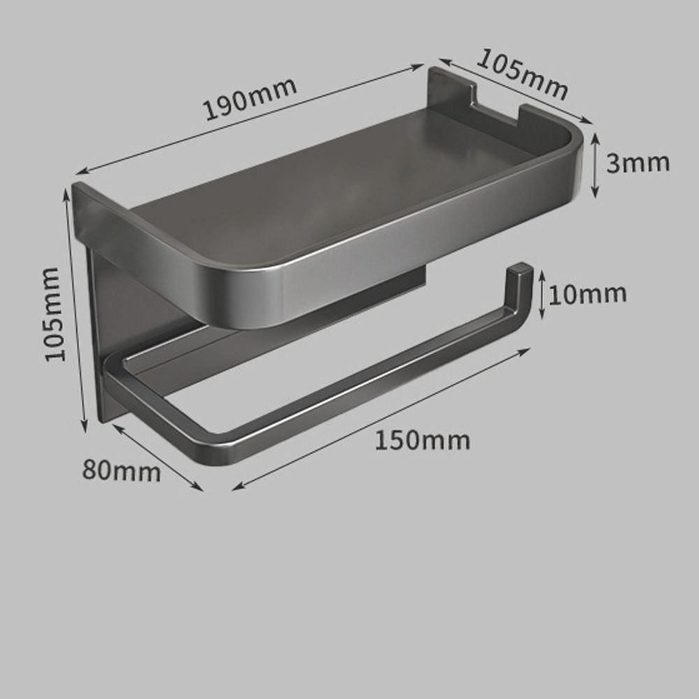 No Drill Tissue Holder Wall Mounted Storage Shelf Toilet Paper Holder Bathroom Accessories