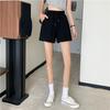 Шорты с высокой талией женские летние свободные облегающие повседневные спортивные черные широкие брюки с высокой талией для домашней пижамы