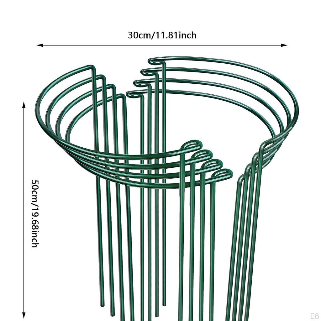 8 шт. опорных колышков для растений, садовые, простые в использовании, зеленые, прочные, полукруглые, металлические для