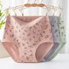 High-Waisted Plus Size Floral Cotton Panties for Middle-Aged and Elderly Women - Comfortable & Antibacterial