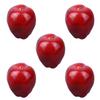 Чармун Образец еды Яблоко Фрукт Реалистичная реплика Дисплей Интерьер Выставочная модель Набор из 5 Натуральная величина (Глубокий красный цвет)