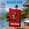 Custom Name Beach Towel FLAMENGO Shield Emblem Soft and Quick-drying Beach Towel, Suitable for Travel, Swimming Pool, Gym, Yoga, Gifts
