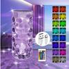 Crystal Diamond Table Lamp Rose Light 16 Colors Romantic Diamond Atmosphere Light USB Touch Night Light for Bedroom Desk Party Decor