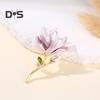 Magnolia Brooch Zinc Alloy Pin with Oil Dripping Process Decorative Pin T-Shirts Dresses Coats Badge Jewelry Accessory