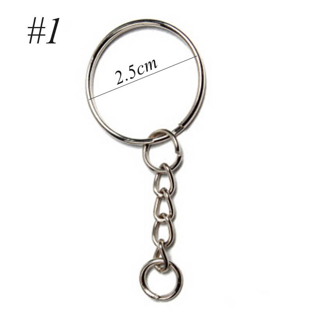 25mm NEW DIY Polished Silver Keychain Keyring Key Fob Short Chain