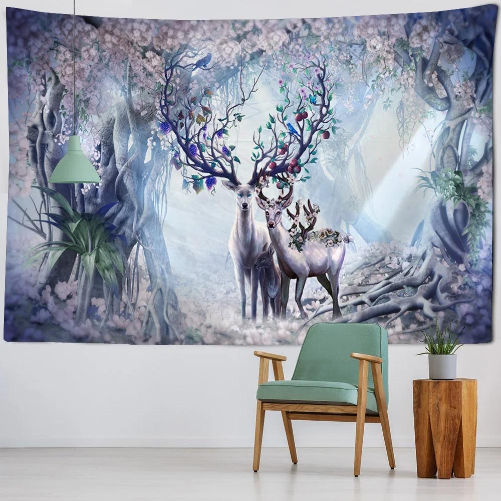 Cheetah Elephant Wildlife Tapestry Office Living Room Tapestry Home Wall Decoration Tapestry