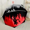 Stranger Things Fiery Faces Compact Travel Automatic Umbrella Compact 8-Rib Design Durable Plastic & Iron for Outdoor Daily Use Elegant Umbrella