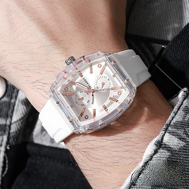 Modern Silicone Mens Quartz Watch With Buckle Closure Suitable For Men