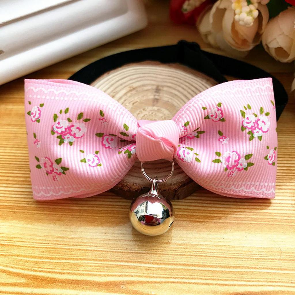 Bowknot Metal Bell Pendant Fashion Printed Pet Dog Cat Puppy Bow Tie Collar
