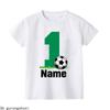 Персонализировать Имя Бесплатно Футбол Номер на День Рождения 1-9 Принт Детская Футболка Детская Футболка Короткий Рукав Модная Футболка Топ Летняя Одежда
