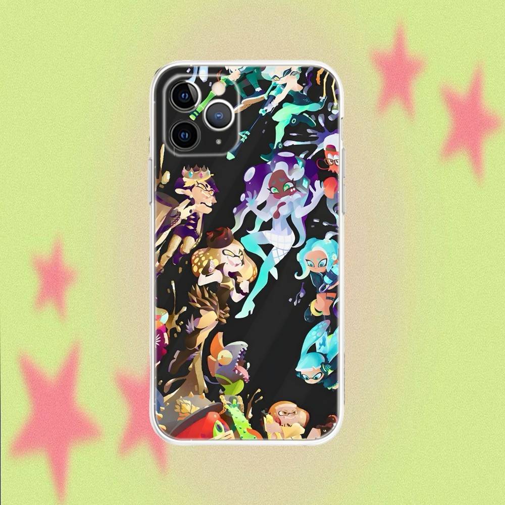 Game S-SplatoonS For iPhone 17,16,15,14,13,12,11,Air,X,XR,Pro,Max,Plus Transparent Clear Cover