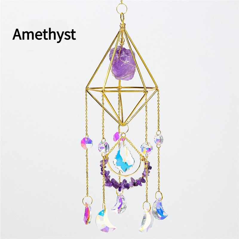 Diamond Art Deco Sun Catcher Pendant Artificial Crystal Stone Christmas Wind Chime Accessory for Living Room Balcony Decoration